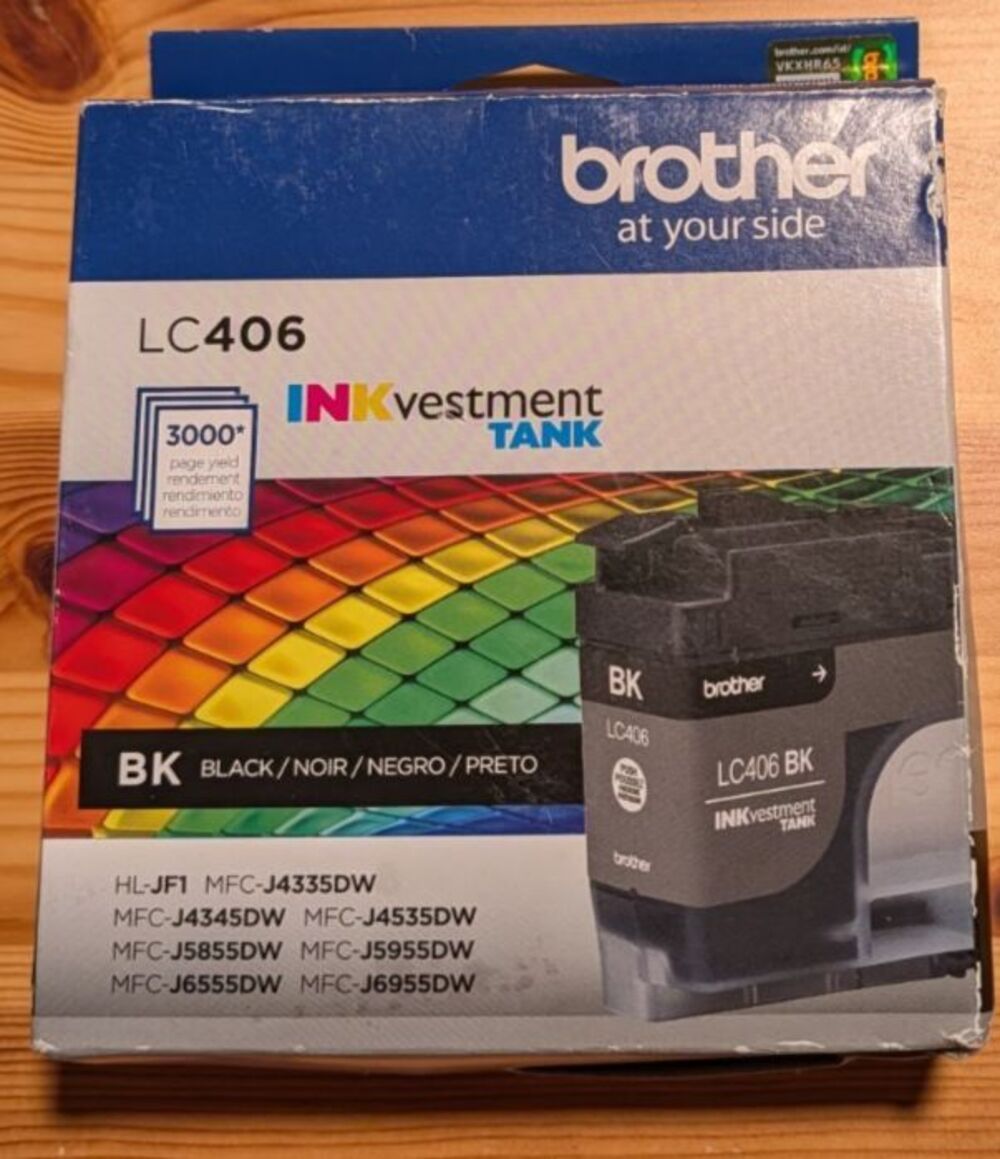 Brother Genuine LC406 BK Black Ink Cartridge NEW In Box